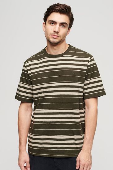 Superdry Green Relaxed Stripe T-Shirt