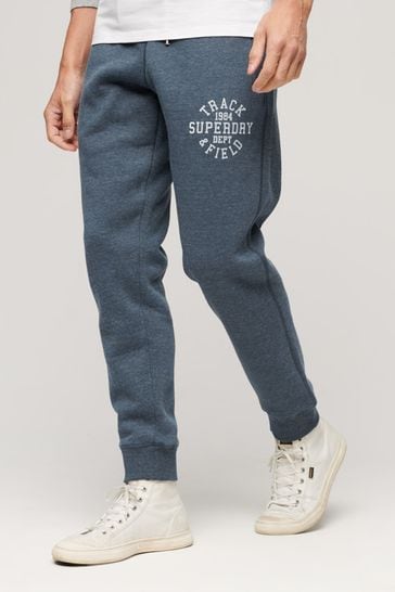 Superdry Blue Athletic College Logo Joggers