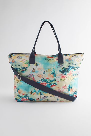 Buy Multi Colour Beach Scene Foldaway Bag from Next Bahrain