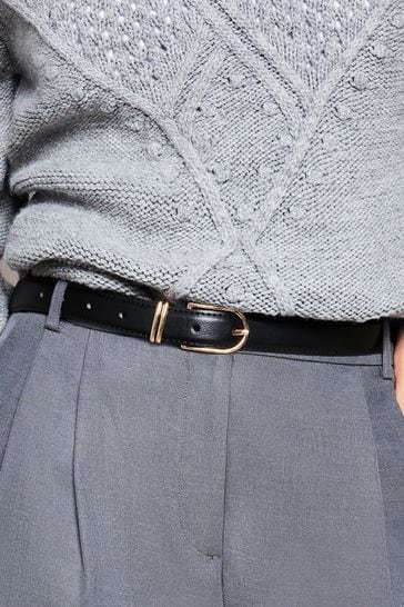 Lipsy Black Ring Buckle Belt