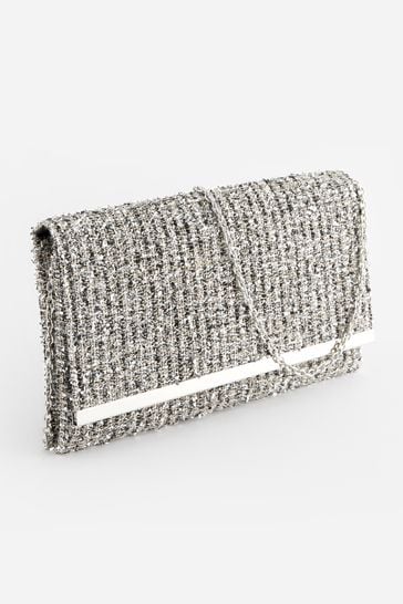 Dark grey shop clutch bag