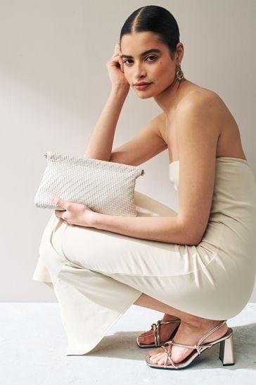 Next white top clutch bag
