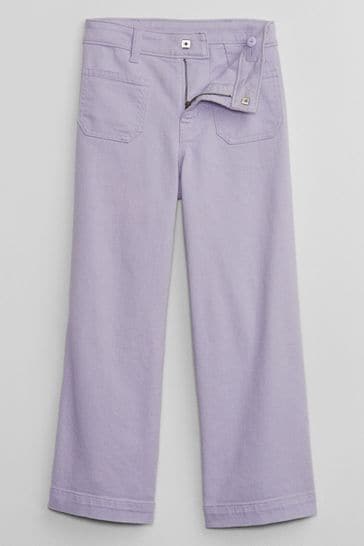 Gap Lilac Purple High Waisted Wide Leg Washwell Jeans (6-13yrs)