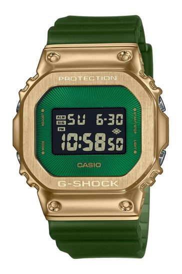 Casio green store face watch