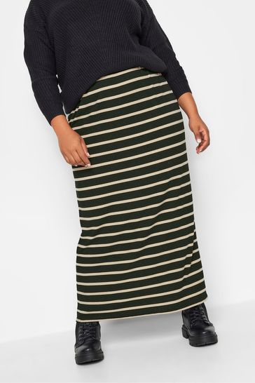 Yours Curve Black Ribbed Skirt