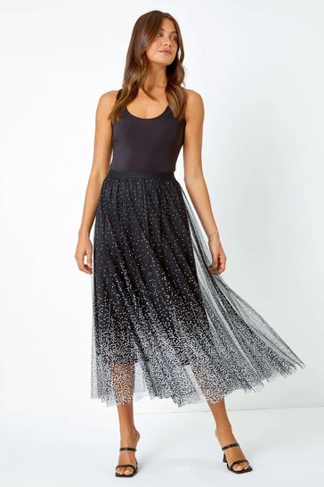 Buy Roman Polka Dot Print Elasticated Mesh Skirt from the Laura Ashley online shop