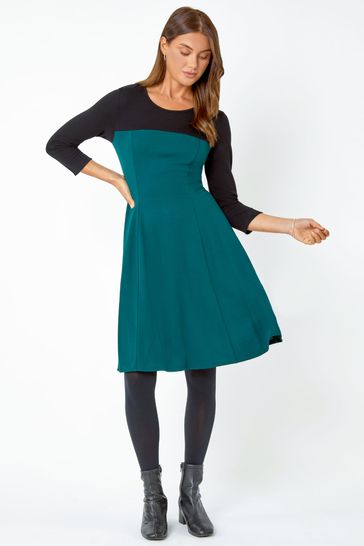 Colour block 2025 skater dress