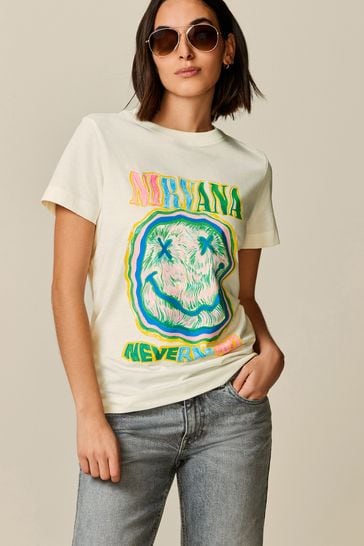 Ecru Nirvana License Band T-Shirt