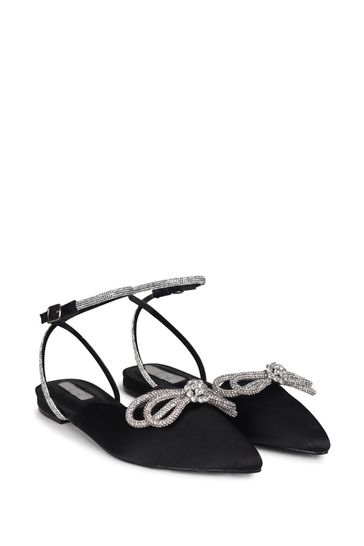 Black pointed mules flat online