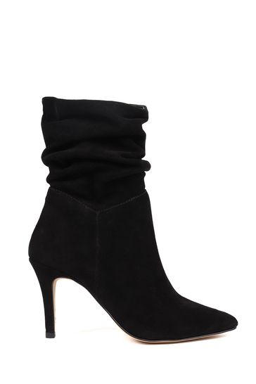 Jones Bootmaker Luisa Leather Stiletto Black Heels Boots