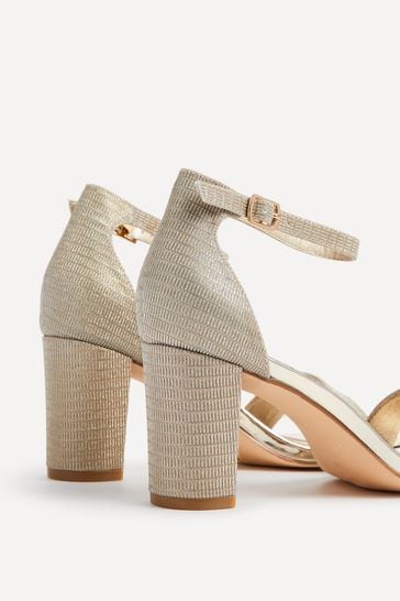 Linzi Gold Francine Open Toe Closed Back Block Heeled Sandals