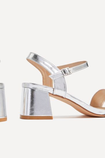 Buy Silver Linzi Darcie Barely There Block Heeled Sandals from Next Latvia