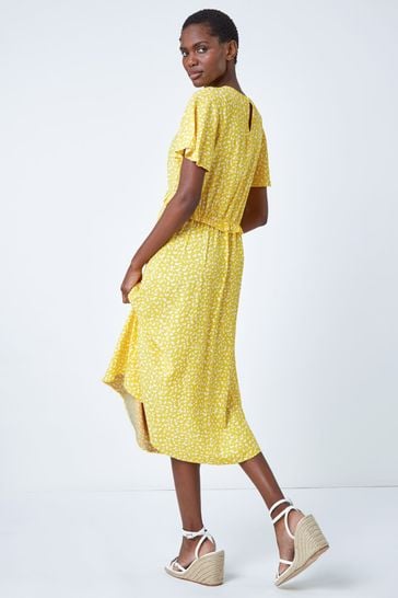 Yellow ditsy dress clearance