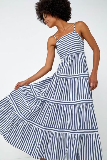 Cotton striped maxi dress top