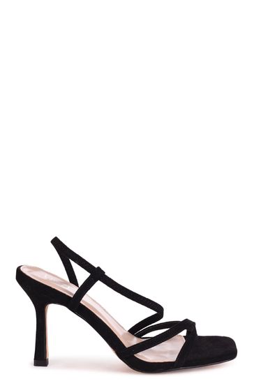 Black suede strappy sandals on sale