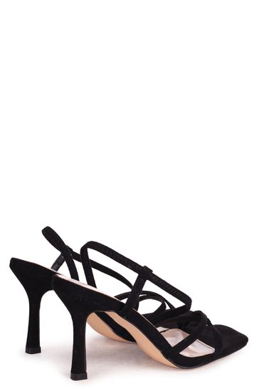 Black suede strappy sandals discount