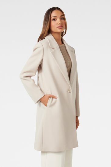 Petite cream shop wool coat