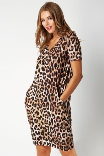 Roman animal print dress store
