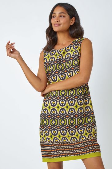 Next border print shift dress 2025