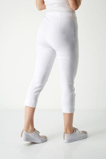 White skinny cropped trousers deals