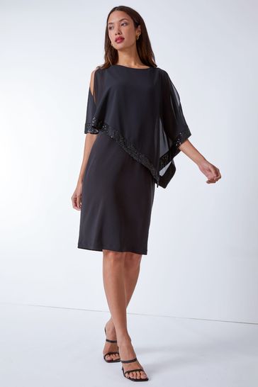 Asymmetrical chiffon cheap overlay dress