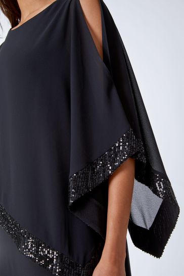 Asymmetrical chiffon overlay sale dress