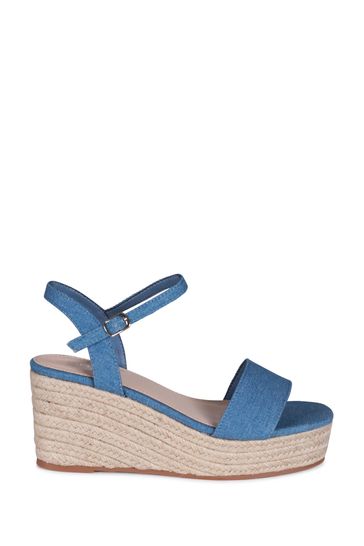 Buy Linzi Blue Illusion Rope Epadrille Platform Wedges from Next Canada