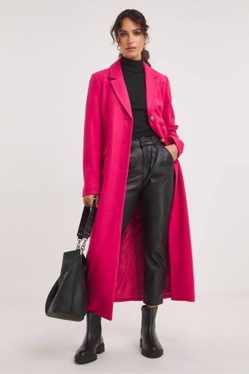 JD Williams Slim Pink Crombie Coat