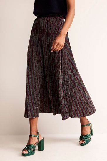 Metallic pleated skirt discount burgundy