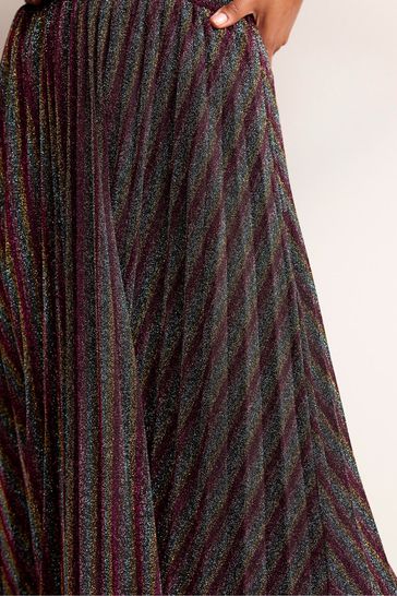 Metallic jersey pleated skirt online