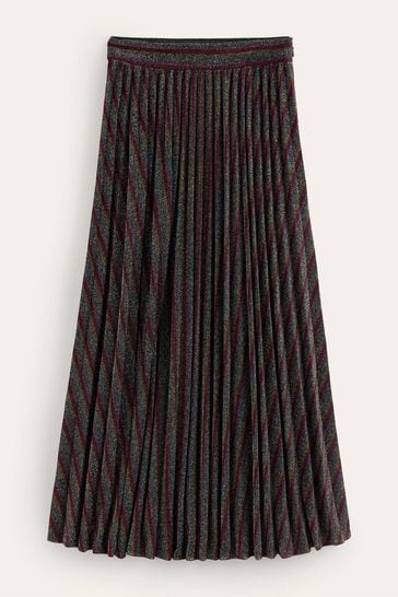 Metallic jersey pleated skirt sale
