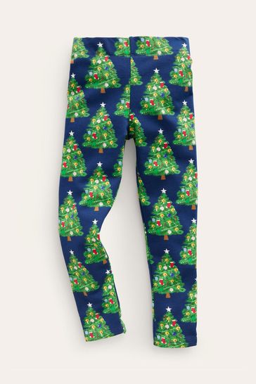 Blue online christmas leggings