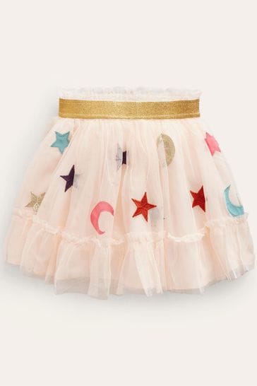 Boden Pink Tulle Appliqué Skirt