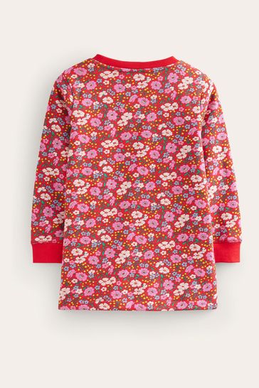 Red tunic sweatshirt top