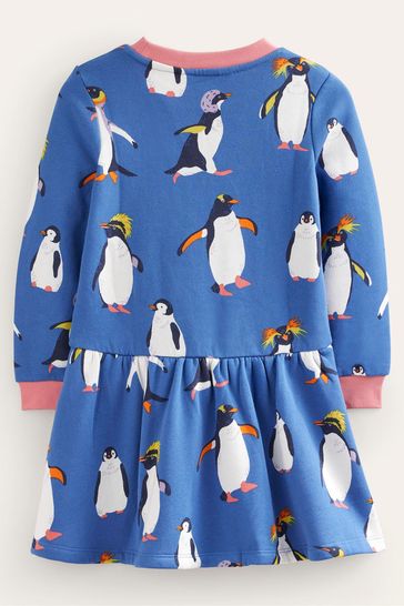 Buy Boden Blue Christmas Cosy Printed Sweatshirt Dress from Next