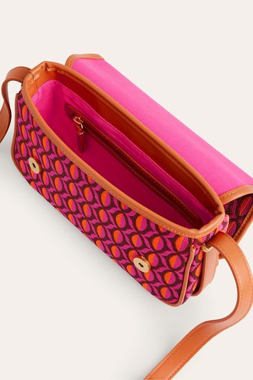 Buy Boden Red White Print Structured Canvas Crossbody Bag from