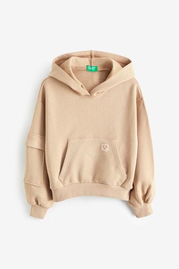 Benetton Girls Brown Sweater Hoodie