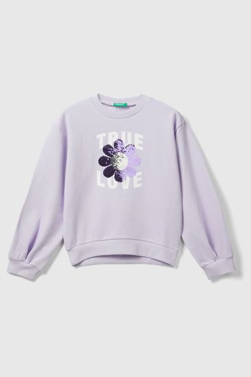 Benetton Purple Long Sleeve Sweat Top Sweater