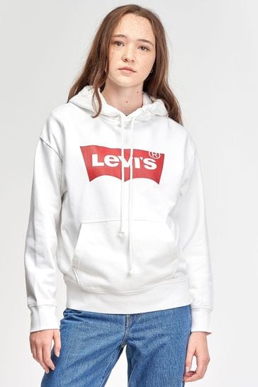 Mens white top levi hoodie