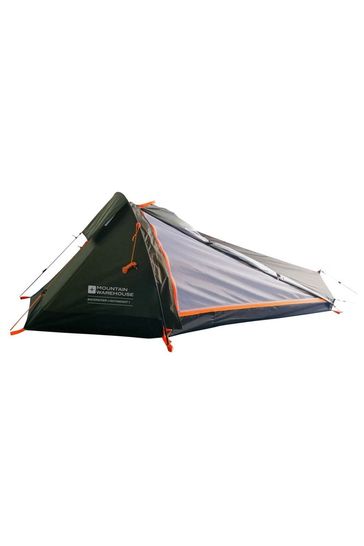 Mountain Warehouse Green Backpacker Waterproof, Lightweight 1 Man Camping Tent