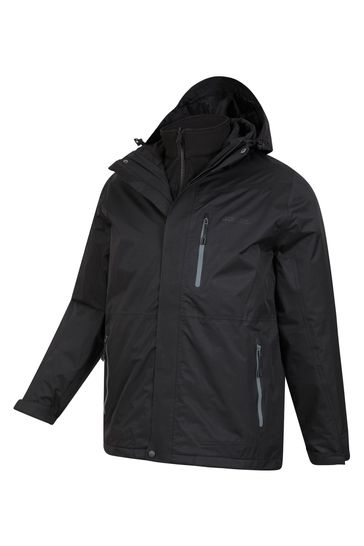 Mountain Warehouse Black Mens Bracken Extreme 3 In 1 Waterproof Jacket