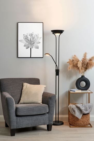 BHS Satin Black LED Mother & Child Floor Lamp