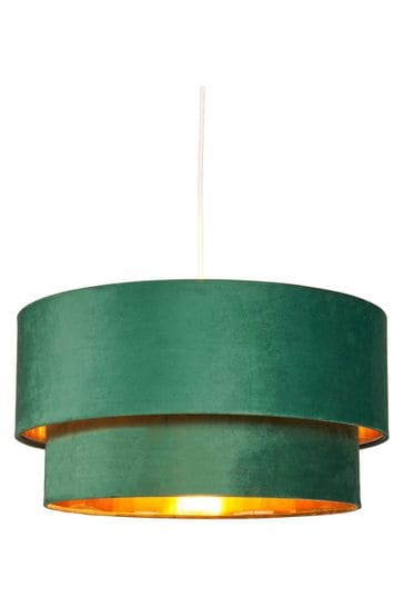 BHS Green Velvet Shade Ceiling Light