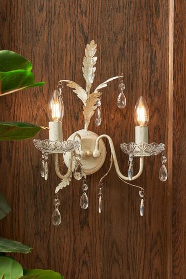 BHS Gold/Cream Paisley Wall Light