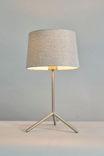 BHS Satin Nickel Stassy Tripod Feet Table Lamp