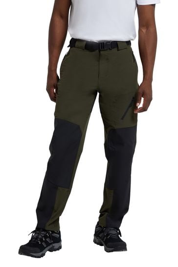 Mountain Warehouse Green Forest Mens Water-Resistant Trekking Trousers