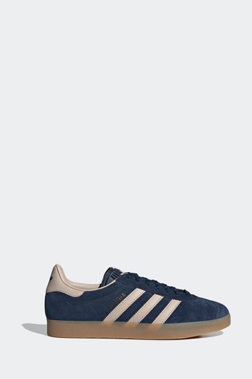 Mens adidas gazelle navy blue best sale