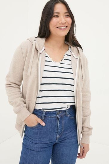 Buy FatFace Amy Oatmeal Zip Through Hoodie from Next Bahrain