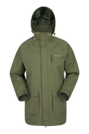 Mountain Warehouse Green Glacier II Mens Extreme Waterproof Long Jacket