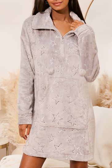 Buy Lipsy Grey Cosy Oversized Jumper Pyjama Dress from Next Kuwait